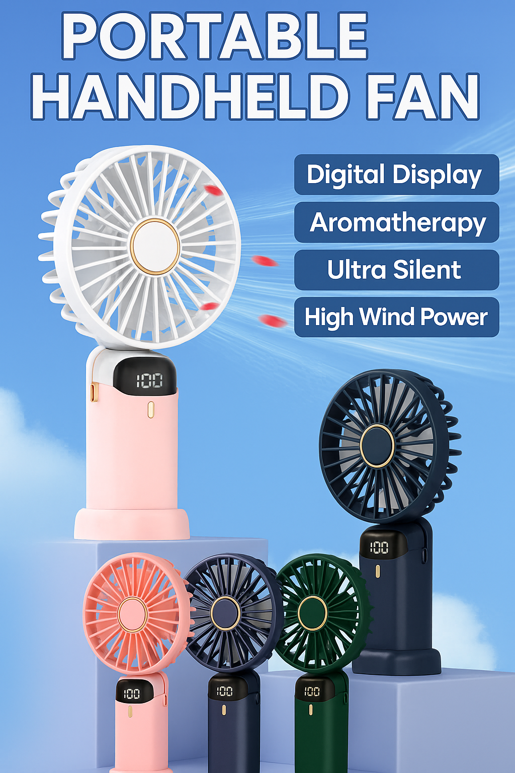 Portable Handheld Mini Fan | USB Rechargeable Cooling Fan for Travel, Home & Office Use