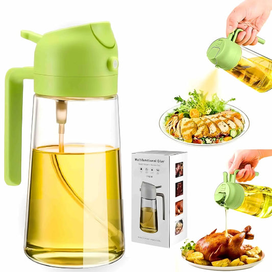 Glass Oil Dispenser Spray Bottle - Refillable Kitchen Oil Mister for Cooking, Olive Oil, Vinegar, Leakproof