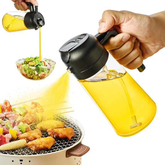 Glass Oil Dispenser Spray Bottle - Refillable Kitchen Oil Mister for Cooking, Olive Oil, Vinegar, Leakproof