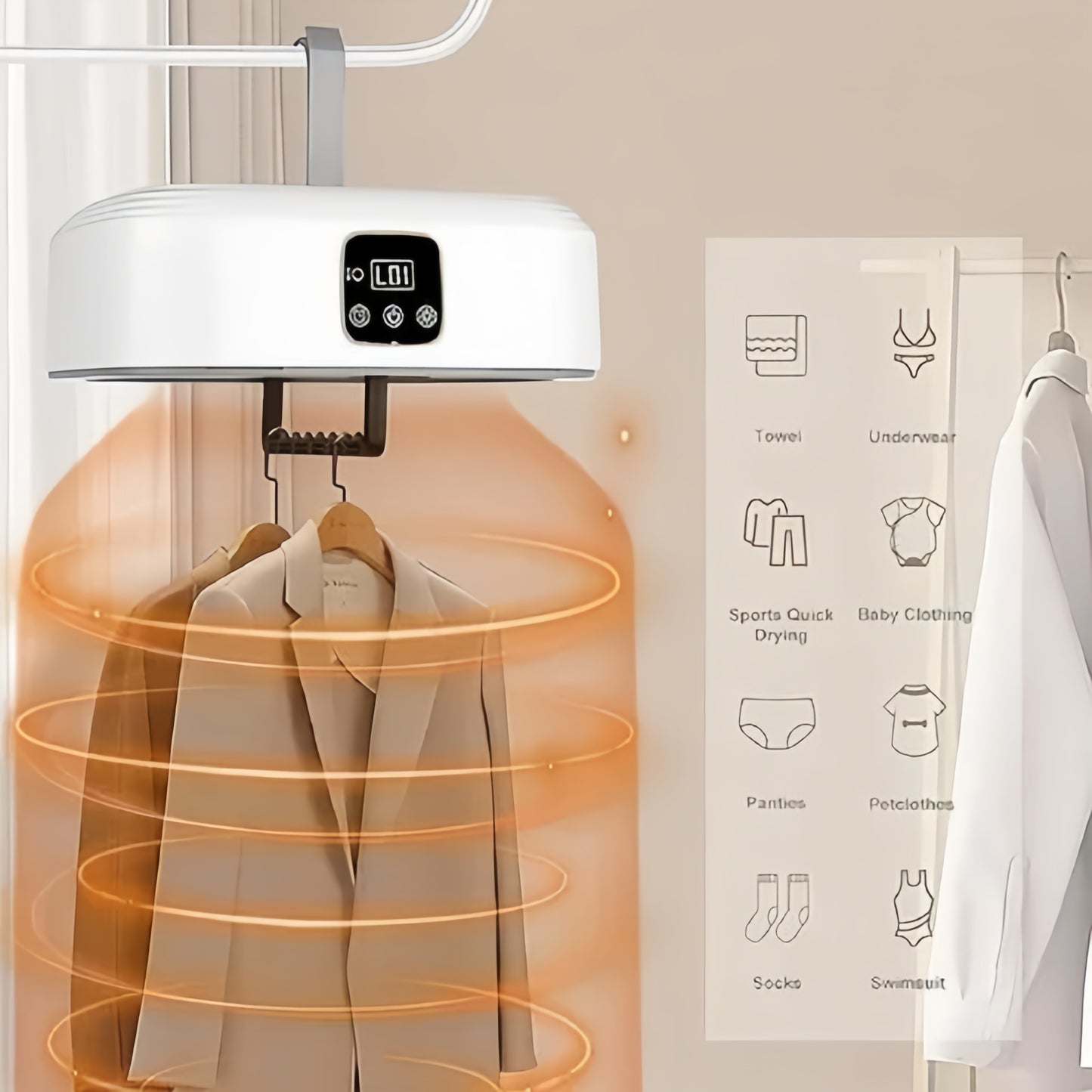 Portable Electric Cloth Dryer – Foldable & Compact Laundry Drying Machine for Home & Travel Use