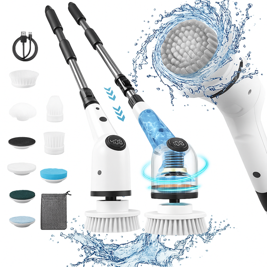9-in-1 Cordless Electric Spin Scrubber – Rechargeable Power Cleaning Brush with 7 Heads for Bathroom, Floor, Tiles & Kitchen