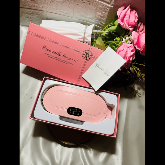Menstrual Heating Pad & Vibrating Massager for Women | Rechargeable Period Pain Relief Belt with Heat & Massage | Soft, Portable & Skin-Friendly Cramp Relief Device