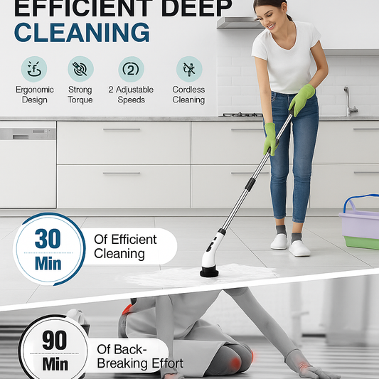 9-in-1 Cordless Electric Spin Scrubber – Rechargeable Power Cleaning Brush with 7 Heads for Bathroom, Floor, Tiles & Kitchen
